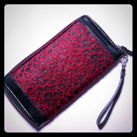 Handbags - Red Leopard rockabilly punk goth purse clutch Handbags - Red Leopard rockabilly punk goth purse clutch